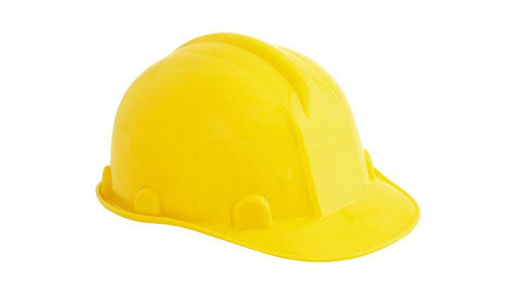 Capacete Simples Carneira Plástico Amarelo